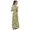 Light Green Brown Yellow Camouflage Pattern Flutter Sleeve Maxi Dress View2