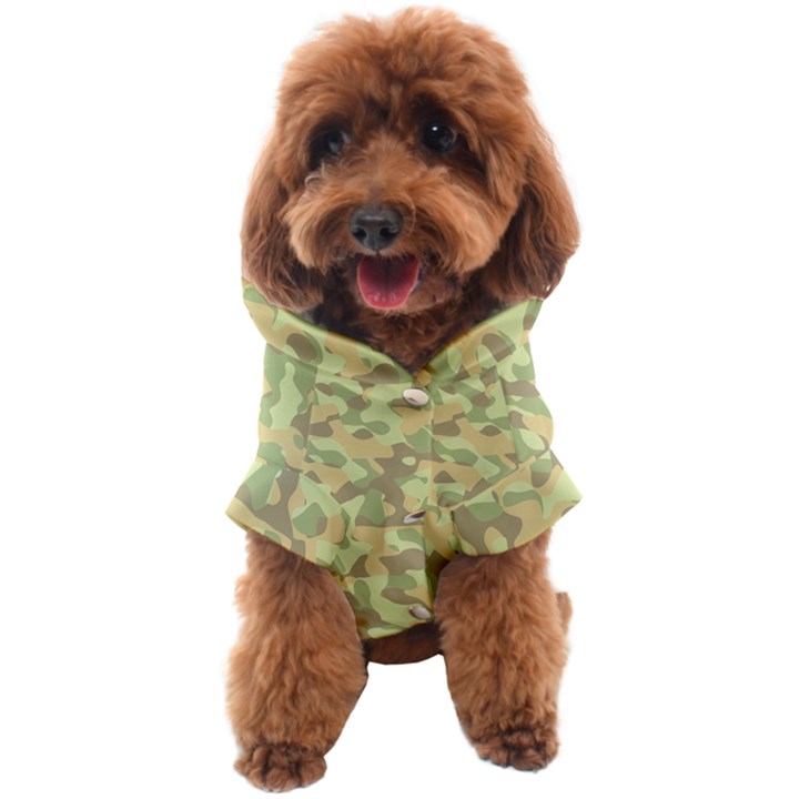 Light Green Brown Yellow Camouflage Pattern Dog Coat