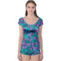 Purple and Teal Camouflage Pattern Boyleg Leotard  View1