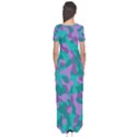 Purple and Teal Camouflage Pattern Short Sleeve Maxi Dress View2