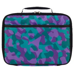 Purple And Teal Camouflage Pattern Full Print Lunch Bag by SpinnyChairDesigns