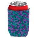 Purple and Teal Camouflage Pattern Can Holder View1