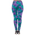 Purple and Teal Camouflage Pattern Lightweight Velour Leggings View2