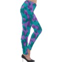 Purple and Teal Camouflage Pattern Lightweight Velour Leggings View4