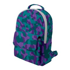 Purple And Teal Camouflage Pattern Flap Pocket Backpack (large) by SpinnyChairDesigns