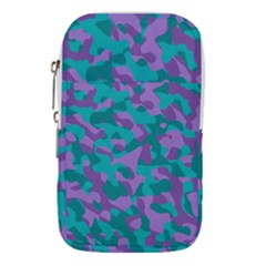 Purple And Teal Camouflage Pattern Waist Pouch (small) by SpinnyChairDesigns