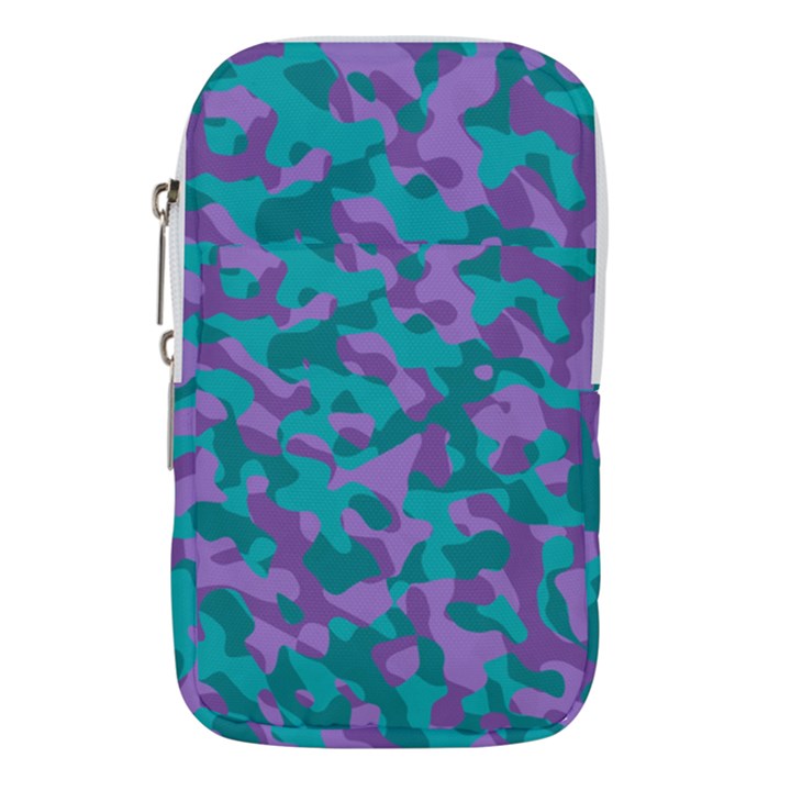 Purple and Teal Camouflage Pattern Waist Pouch (Small)