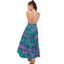 Purple and Teal Camouflage Pattern Backless Maxi Beach Dress View2