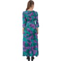 Purple and Teal Camouflage Pattern Button Up Maxi Dress View2