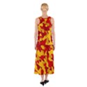 Red and Yellow Camouflage Pattern Sleeveless Maxi Dress View2