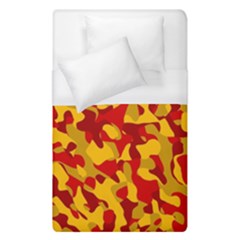 Red and Yellow Camouflage Pattern Duvet Cover (Single Size)