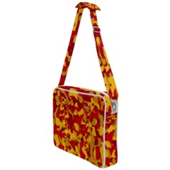 Red and Yellow Camouflage Pattern Cross Body Office Bag