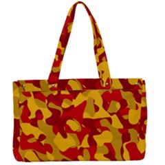 Red and Yellow Camouflage Pattern Canvas Work Bag