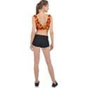 Red and Yellow Camouflage Pattern V-Back Sports Bra View2