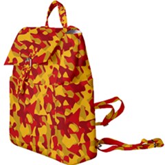 Red and Yellow Camouflage Pattern Buckle Everyday Backpack