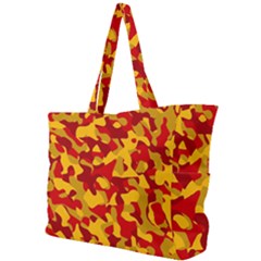 Red and Yellow Camouflage Pattern Simple Shoulder Bag