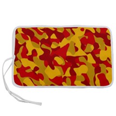 Red and Yellow Camouflage Pattern Pen Storage Case (M)