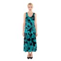 Black and Teal Camouflage Pattern Sleeveless Maxi Dress View1