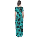 Black and Teal Camouflage Pattern Short Sleeve Maxi Dress View2