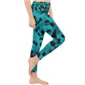 Black and Teal Camouflage Pattern Lightweight Velour Classic Yoga Leggings View4