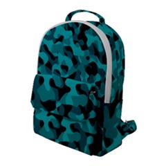 Black And Teal Camouflage Pattern Flap Pocket Backpack (large) by SpinnyChairDesigns