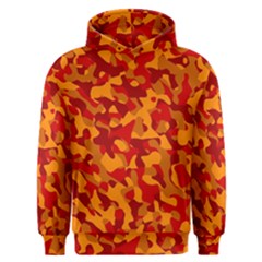 Red And Orange Camouflage Pattern Men s Overhead Hoodie by SpinnyChairDesigns