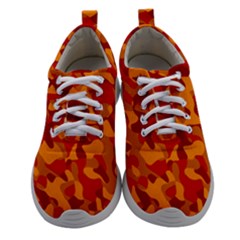 Red And Orange Camouflage Pattern Athletic Shoes by SpinnyChairDesigns