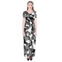 Black and White Camouflage Pattern Short Sleeve Maxi Dress View1