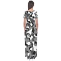 Black and White Camouflage Pattern Short Sleeve Maxi Dress View2