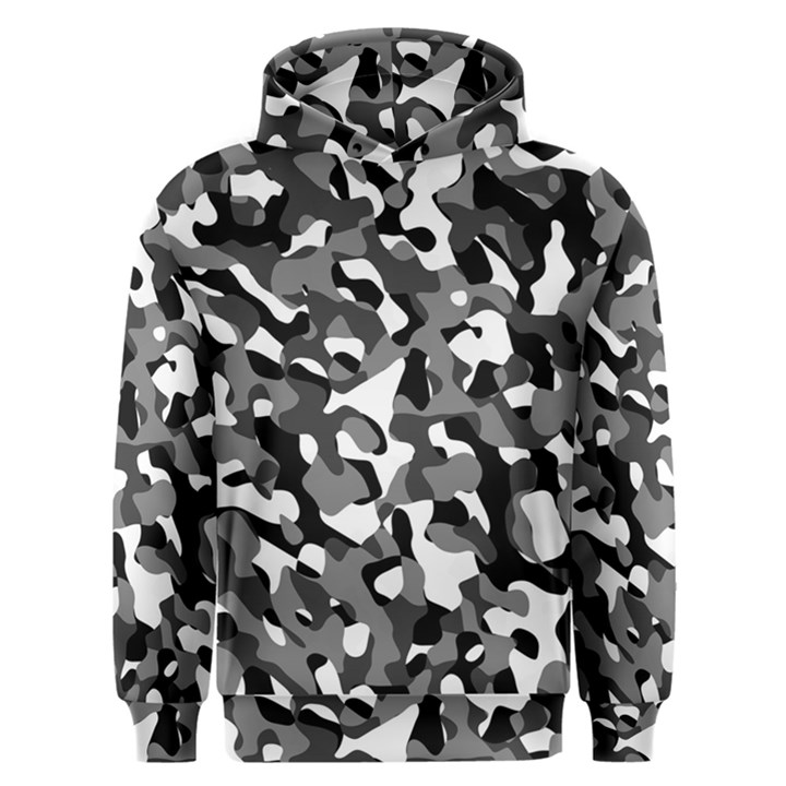 Black and White Camouflage Pattern Men s Overhead Hoodie