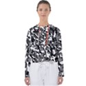 Black and White Camouflage Pattern Women s Slouchy Sweat View1