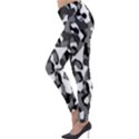 Black and White Camouflage Pattern Lightweight Velour Leggings View3