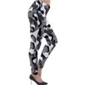 Black and White Camouflage Pattern Lightweight Velour Leggings View4