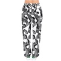 Black and White Camouflage Pattern Women velvet Drawstring Pants View2