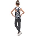 Black and White Camouflage Pattern Kids  Sleeveless Hoodie View2