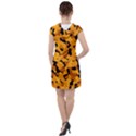 Orange and Black Camouflage Pattern Drawstring Hooded Dress View2