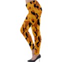 Orange and Black Camouflage Pattern Lightweight Velour Leggings View3