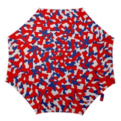 Red White Blue Camouflage Pattern Hook Handle Umbrellas (medium) by SpinnyChairDesigns