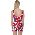 Red White Blue Camouflage Pattern One Piece Boyleg Swimsuit View2