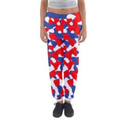 Red White Blue Camouflage Pattern Women s Jogger Sweatpants by SpinnyChairDesigns