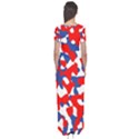 Red White Blue Camouflage Pattern Short Sleeve Maxi Dress View2