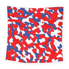 Red White Blue Camouflage Pattern Square Tapestry (large) by SpinnyChairDesigns