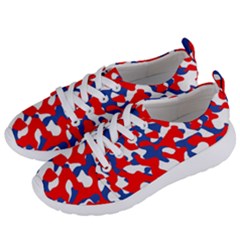 Red White Blue Camouflage Pattern Women s Lightweight Sports Shoes by SpinnyChairDesigns