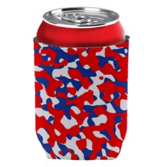 Red White Blue Camouflage Pattern Can Holder by SpinnyChairDesigns