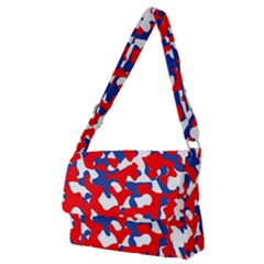 Red White Blue Camouflage Pattern Full Print Messenger Bag (m) by SpinnyChairDesigns