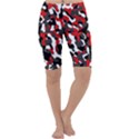 Black Red White Camouflage Pattern Cropped Leggings  View1