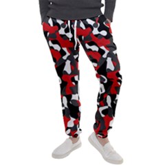 Black Red White Camouflage Pattern Men s Jogger Sweatpants by SpinnyChairDesigns