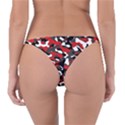 Black Red White Camouflage Pattern Reversible Bikini Bottom View2