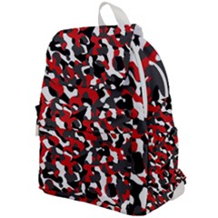 Black Red White Camouflage Pattern Top Flap Backpack by SpinnyChairDesigns