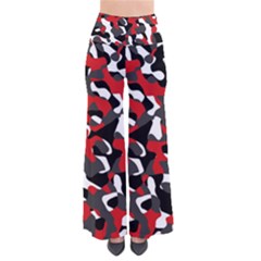 Black Red White Camouflage Pattern So Vintage Palazzo Pants by SpinnyChairDesigns